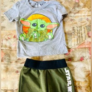 Star Wars baby yoda boys 3 T matching outfit